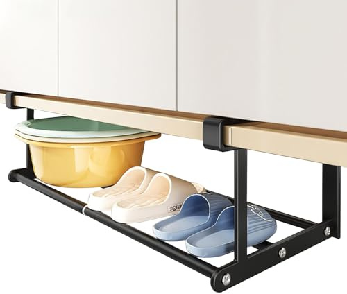 Genérico Cajón Organizador Para Estantes Inferiores - Estante Telescópico Para Escritorio | Bandeja Organizadora Ajustable Resistente Para Armario Baño Fregadero