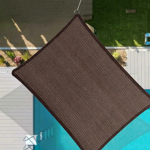 Tenda parasole rettangolare resistente, 5 x 6 m, marrone, per patio, giardino, pergola e posto auto coperto, blocco UV al 90% e tenda permeabile all'acqua per un'efficace protezione solare