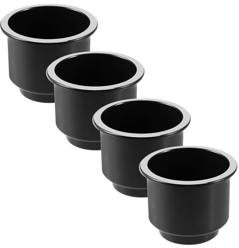 MUCKLILY Lot de 4 Porte-Gobelets en Plastique Argenté pour Yacht Insert Anti-Déversement Compatible Bateau Voiture et Camping-Car Accessoires Nautiques et Automobiles Réutilisable