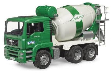 cavernedesjouets Camion toupie Rapid Mix Man TGA, Vert, 49×18×25,5cm - betonniere - vehicule Chantier Construction - Set Jouet avec Carte Tigre