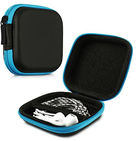 kwmobile Funda Protectora rígida Compatible con Auriculares In-Ear - Estuche Protector Duro para audífonos en Azul