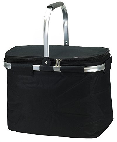 Antonio Thermo-Einkaufskorb, XXL Volumen 40 Liter, 45x25x35cm (Schwarz)
