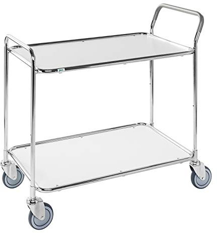 Tischwagen Transportwagen Etagenwagen Rollwagen | Schmaler Transportwagen Materialwagen Einkaufswagen mit 2 Böden Servierwagen Laborwagen