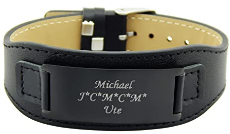 Hanessa Personalisiertes Armband mit Gravur für Männer und Frauen Edelstahl Länge verstellbar 16-21 cm | Personalisierte Armbänder mit Namen Herren Damen