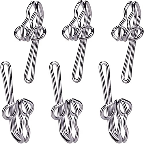 H&S Ganci per tende a nastro con intestazione in metallo 100 Pezzi