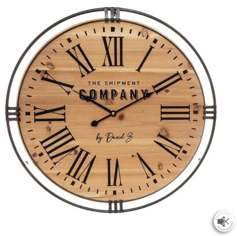 Atmosphera - Horloge Colonial métal et Bois D58 cm