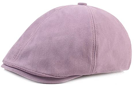 WQZYY&ASDCD Barett Cap Baskenmütze Schirmmütze Baskenmütze Hüte Damen Trendige Mode Dünne Einfache Mützen Mützen Herren Jugend Lässige Hüte-Leder Rosa_55-60Cm