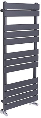 Warmehaus Flat Panel Heated Towel Rail Grey Anthracite Radiator 1200x500mm