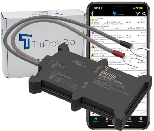 TruTrak Pro - FMT100+ GPS Tracker - Real Time Vehicle Tracker Device - Van, Motorcycle, Caravan, Motorhome, Tractor, Coach, Bike & Car Tracker - Pay As You Go, 12-24V Self Install Including SIM & Data