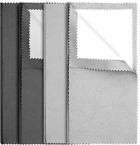4 Pcs Silver Polishing Cloth, Silver Jewelry Cleaner Cloth, Double-Sided Jewelry Polishing Cloths Silver Polishing Cloth for Sterling Silver Gold Platinum Jewelry, Silver Cleaning Cloth Keeps Shining