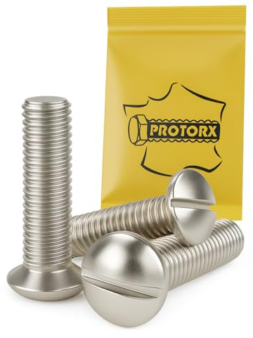 Vis Tete Fraisee Bombee Fendue M5 x 50mm : 20 Pcs Visserie Inox pour Ecrou Rondelle | Vis à Tête Fraisée Bombée Fendue Acier A2 | Metal Anti-Rouille - DIN 964 | PROTORX