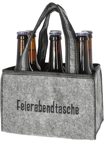 Cepewa witzige Tasche,Flaschenträger,Flaschenhalter,Flaschentasche Feierabendtasche für 6 Flaschen aus Polyester