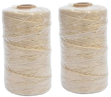 jojofuny 2 Rollos Hilo de Yute Manualidades de Natividad Cordel para Manualidades Etiquetas de Plantas Cuerda de arpillera SOGA Cuerda de cáñamo de Bricolaje Cuerda de Yute Accesorios