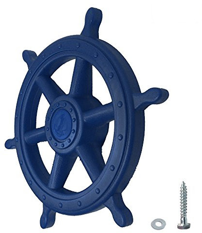 Wickey Schiffslenker XXL für Kinder - Blau, 50 cm Durchmesser, für Spielplätze und Gärten - Spielturm Zubehör, Kinder Spielzeug Lenkrad