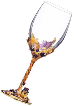 MAGICLULU Crystal Enamel Wine Glass Wide Mouth Goblet for Home Bar Suitable for Hot or Cold Beverages