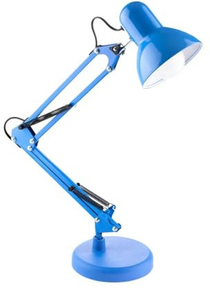 BEL AIR HOME - Antigone - Lampada da scrivania a LED Articolata Vintage Retro | Regolabile 34-67cm | Illuminazione E27, Metallo, Blu