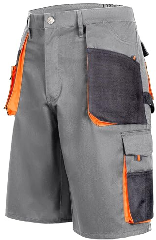 lepni.me Shorts de travail cargo pour homme avec poches | Vêtement de travail respirant et confortable à multiples poches | Pantalons de sécurité d'été pour peintres, constructeurs, jardiniers, XL