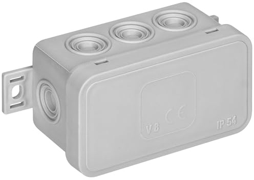 Miratic Boite de Derivation Etanche Exterieur IP54 avec 8 presse-étoupes en caoutchouc Boite de Derivation Encastrable et En Saillie Haute Qualité et Résistance aux Intempéries (gris)