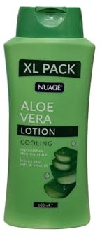 Nuage Aloe Vera Lotion Cooling XL Pack 600ml | Moisturises, Soothes & Softens Skin | Aloe Vera Enriched Formula for Daily Hydration | Ideal for After-Sun Care & Dry Skin Relief | Non-Greasy