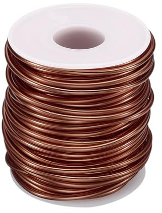 sourcing map Rollo de alambre de entrenamiento de aluminio anodizado para bonsái, calibre de 2,5 mm, 66 pies de longitud, alambre flexible para árbol bonsái para jardín, horticultura, paisaje,