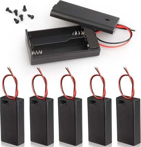 CLEZGO 3V 2AA Battery Holder 3 Pack, 3Volt Battery Holder with Switch, 3V Battery Case with Switch (2AA)