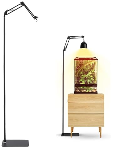 DHQCQL Wärmelampe Tiere, Wärmelampenständer mit Sockel Extra Hoch, Verstellbare Höhe Wärmelampe Terrarium, reptilien wärmelampe für Tier Schildkröten Tisch Glas Tank Terrarium Vivarium Käfige