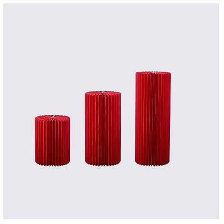 FQCXCKJ Pedestal de exhibición de columnas de Papel Plegables, Pedestal cilíndrico de cartón, Soporte de Flores de Pilar Romano para Mesa de postres (Rojo 11,8 Pulgadas A)