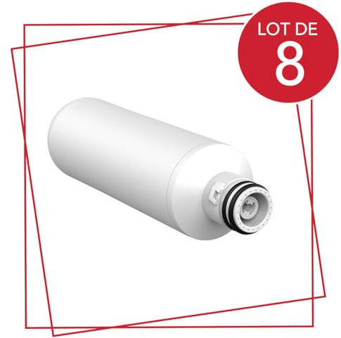 SOS Accessoire Lot de 8 Filtre à eau de rechange pour réfrigérateur LG LT1000P (capacité de 200 gallons, 6 mois) (NSF42, NSF53 et NSF401) ADQ74793501,