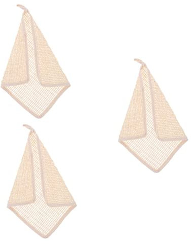minkissy 3 Stück Körper Reinigung nass Peeling-Badehandschuhe Waschlappen-Peeling massagehandschuh massage handschuh badeschlappen Badeschrubber Badehandtücher Baumwolle (außer Polyester)