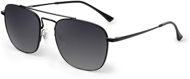 Jim Halo Quadratische Retro-Sonnenbrille, Premium-Glaslinse, flache Metallbrille, für Herren und Damen