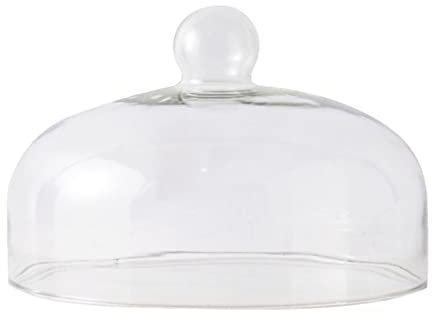 Cupola per torta in vetro con supporto – campana trasparente per dolci, formaggi e alimenti – elegante coperchio di servizio (25,6 x 25,6 x 17 cm)