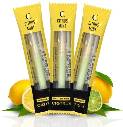 Cigtrus Inhalador de aire sin humo, sin tabaco, sin nicotina y no eléctrico, ayuda de alivio de fijación oral, barra de respiración de reemplazo de hábitos, cítricos