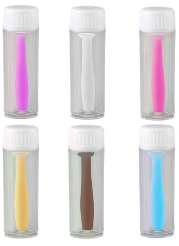 Ventouse pour Lentilles Souples, 6 PCS Applicateur et Retire-Verres Cornéens en Silicone, pour Quotidiennes et Mensuelles, Voyages et Quotidien