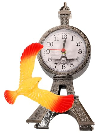JUMPLAWN Reloj De Mesa Retro Torre Eiffel Sin Batería Reloj Despertador Decorativo De Sobremesa Estable y Artístico para Estudiantes y Entusiastas Única para Decoración Hogareña