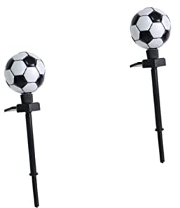 jojofuny 2 Pezzi Luce per prato da calcio partita calcio arredamento del patio all'aperto palo all'aperto rete elettrica giardino solare luce plastica