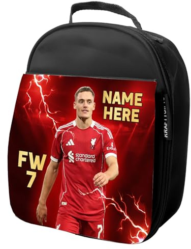 KRAFTYGIFTS Personalised Florian Wirtz Lunch Bag Liverpool Football Legend Boys School Nursery Insulated Lunchie Box Lunchbox Snackbox LU11