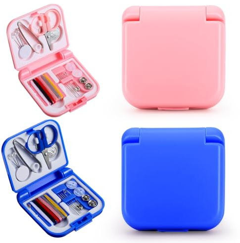 Ouligay 2 Teiliges Mini Nähset Reise mit Nähzubehör Reisenähset Nadel und Faden Set Tragbares Nähzubehör Nähset Klein Sewing Kit Geeignet für Reisende, Erwachsene, Anfänger, Notfall, DIY und Zuhause