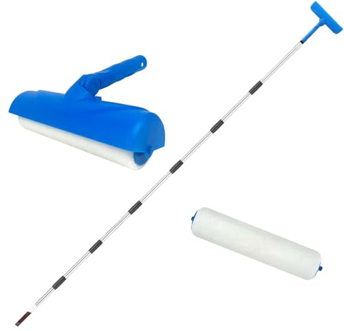 Husoiuy Rullo Per Pittura Dei Soffitti - Applicatore Antigoccia Con Scudo,Rullo Verniciatura con in Acciaio Inossidabile,Per Cucina Bagno Garage Mobili Interno Soggiorno Armadio Casa E Murale