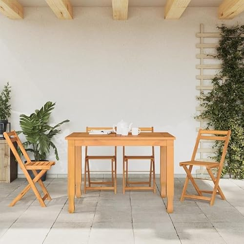 Eleganz Lot de 4 chaises de bistrot pliantes en bois d'acacia massif traité à l'huile - Meubles de jardin pour terrasse, balcon et jardin - Stable et peu encombrante