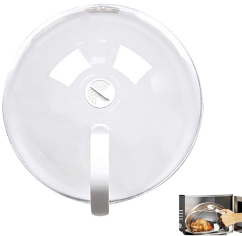 Clear Microwave Splatter Cover, Transparent 9 Inch Microwave Plate Food Cover with Steam Vents, Anti-Splatter Lid Dish Cover Lid with Handle for Kitchen (1)