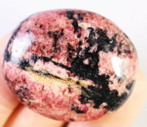 Hermoso Piedra de palma de cristal pulido de turmalina roja natural for meditación y limpieza energética(5pcs)
