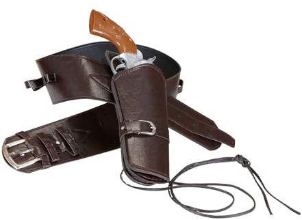 W WIDMANN MILANO Party Fashion - Étui de cow-boy avec ceinture en similicuir, accessoires western, étui à pistolet pour costume et carnaval