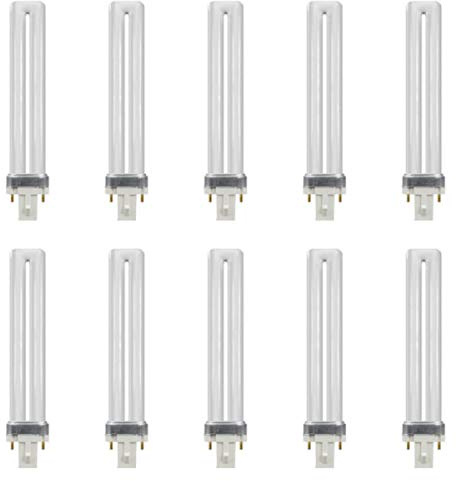 Crompton CLS9SCW Compact Fluorescent Lamp Single Turn S Type (PL) G23 2 Pin 4000K Cool White - 9 Watt (10 Pack)