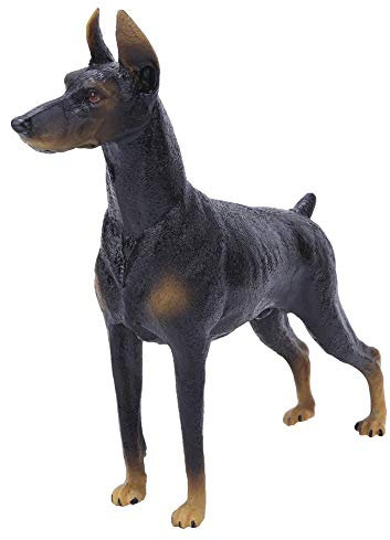 Zerodis Feste Simulation Black Doberman Modell Kunststoff Hund Tier Sammlung Dekoration frühes pädagogisches Spielzeug für Kinder