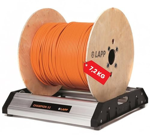 Lapp 85008070 Kabeltrommel Abroller bis 52cm - Trommelabroller Profi | Robuste Abrollvorrichtung f6cr Kabel bis 90cm Durchmesser, 200kg Tragkraft, Aluminium, Baustelle & Werkstatt