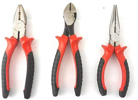 3PC Heavy Duty 6 150MM PLIER Set Combination Long Nose Side Cutters