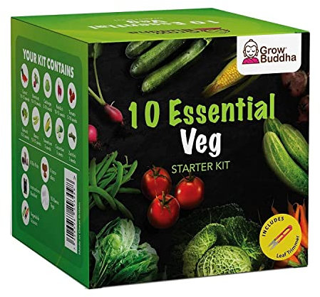 Vegetable Seeds Set - Easily Grow 10 Varieties of Your own Vegetables with Our 10 Vegetable Seeds Starter Kit – Beginner Friendly Gardening Seeds Set – Veg Seeds by Grow Buddha | Unique Gift Idea