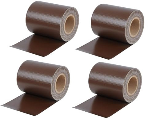 WOLTU Tiras de Pantalla de Privacidad de PVC de 450 g/m², Rollo de Valla Opaca contra el Viento y Sol 19cm x 140m, Valla de Protección para Jardín Balcón Terraza, 100 Tiras de Sujeción, en Marrón