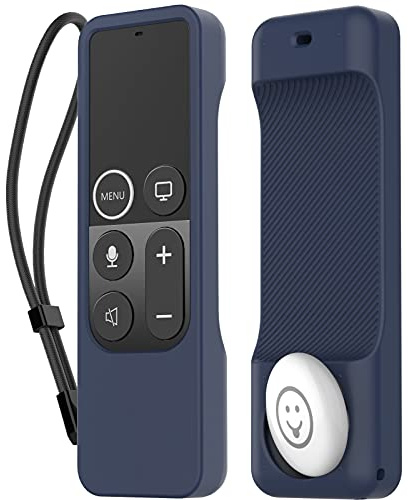 AhaStyle Protective Case for Apple TV 4K Siri Remote 3rd & 2nd Gen | with AirTag Holder, Magnet Technology, Lanyard Included, Great Grip, Heavy Shock Absorption, Drop Protection