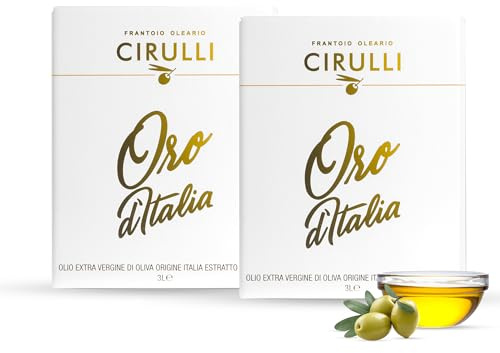 Frantoio Oleario Cirulli Olio Extravergine di Oliva Estratto a Freddo, EVO - 2 Bag in Box 3 Litri - 100% Italiano - (6 Litri in due pratiche confezioni)